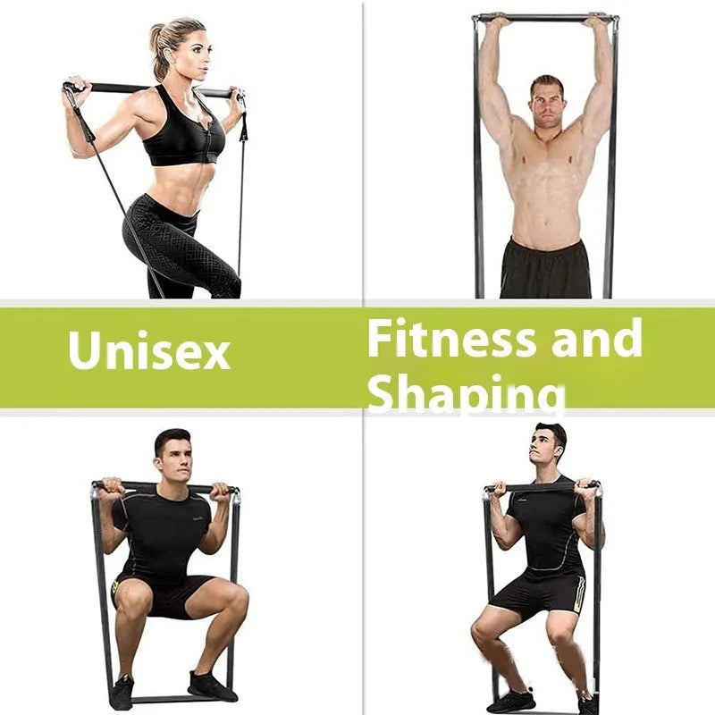 Telescopic push-and-pull rod fitness equipment with pull rope attachments for resistance training