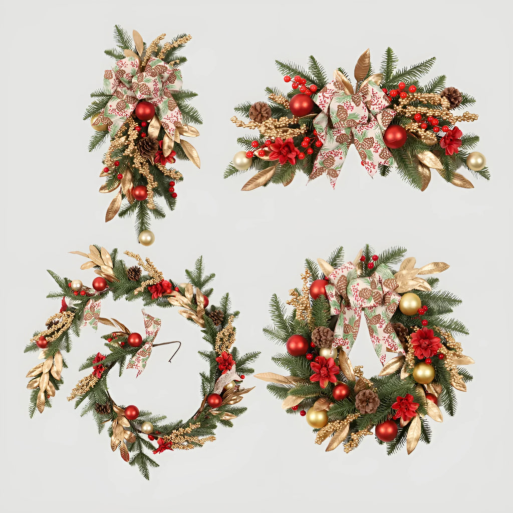 Creative Home plastic Christmas garland with upside down ornaments in American country style.
