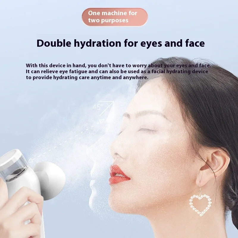 White portable eye compress device with rechargeable battery and included eye mask