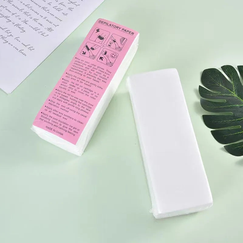 Non-woven fabric hair removal wax paper strips for waxing applications