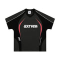 Men's loose fit t-shirt with letters print in black and apricot colours, short sleeve, pullover style