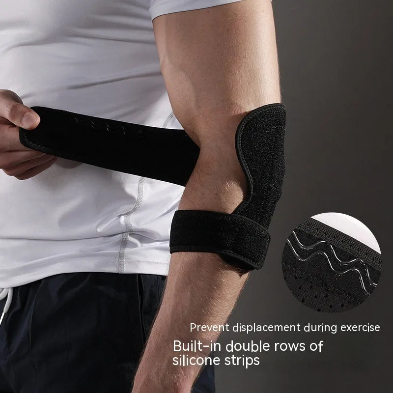 Adjustable black sports elbow protection guard for basketball weightlifting football training