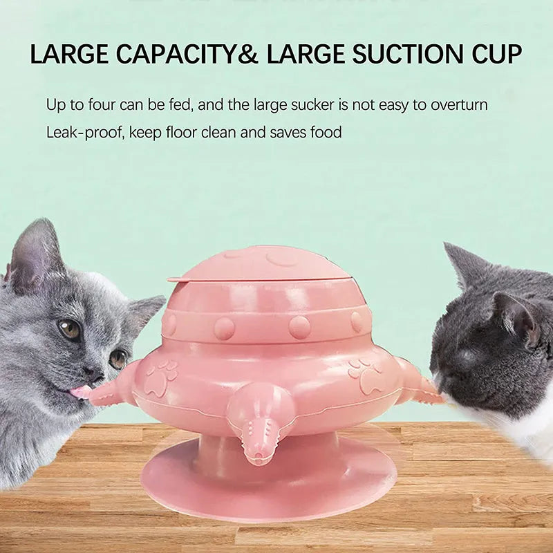 Pink silicone pet milk feeder with bionic breast design and four pacifiers for puppies and kittens