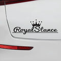 Reflective crown car sticker on vehicle surface measuring 30 by 12 centimetres
