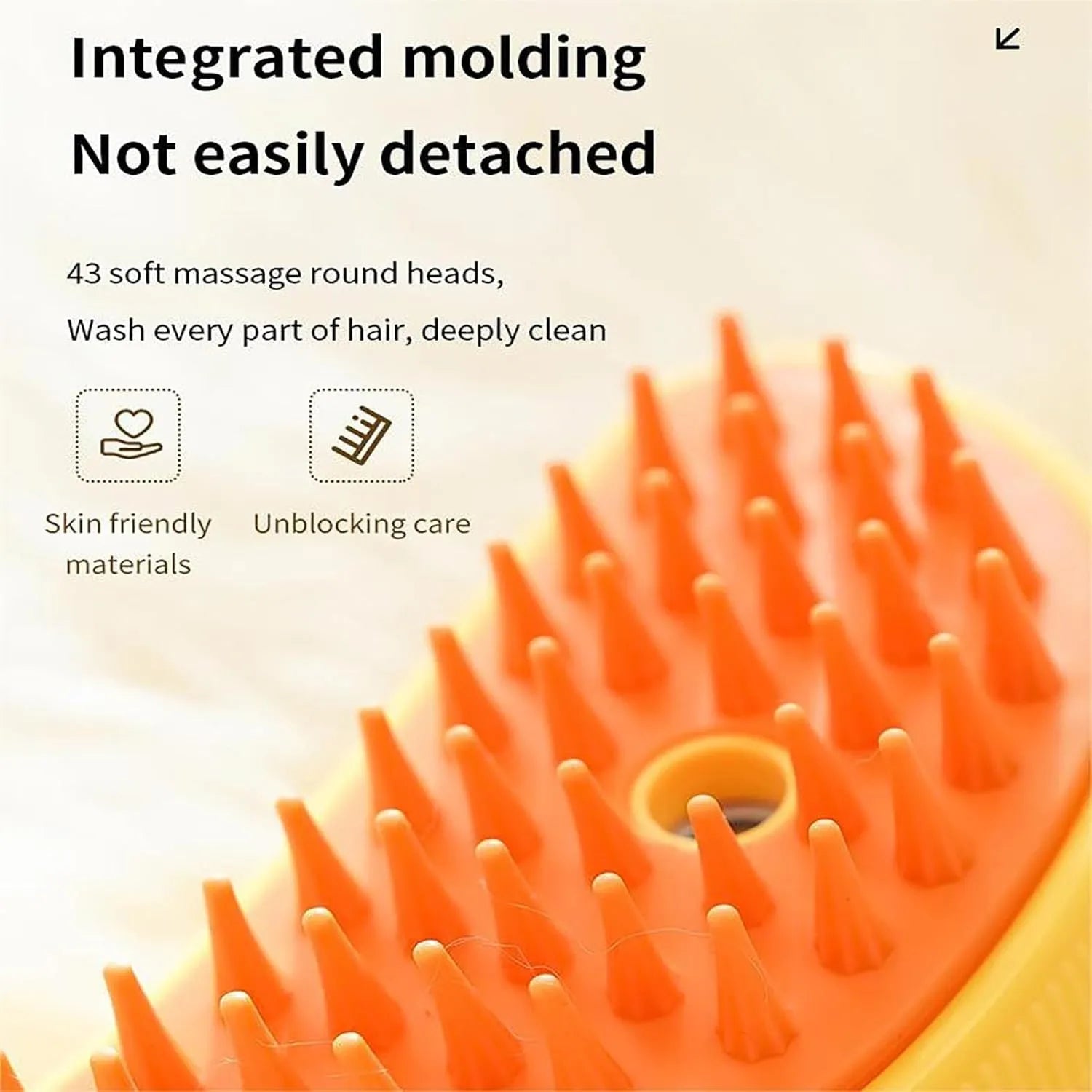 Green and yellow 3-in-1 cat steam brush with round teeth and massage function for pet grooming