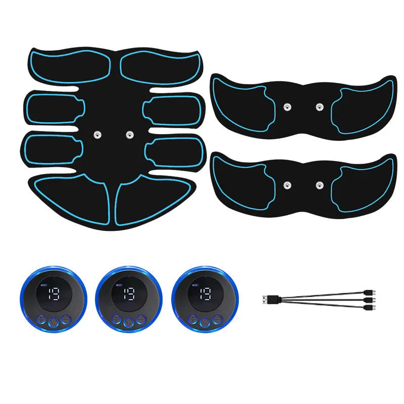 Abdominal muscle patch set with digital display charging K81 unit in three colour options
