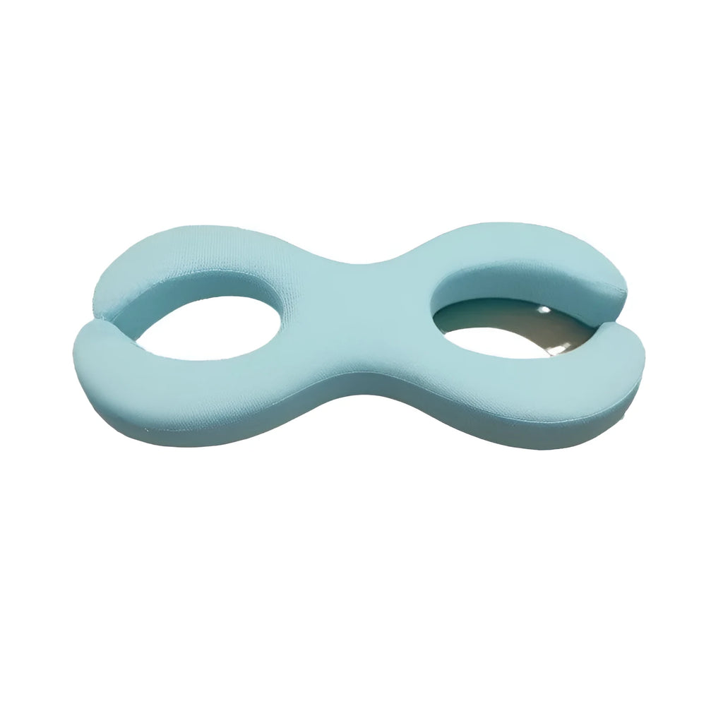 Blue cylindrical memory foam cervical pillow showing 6cm and 9cm thickness options