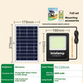 Outdoor solar LED courtyard light with waterproof IP65 rating showing three lumen options including 1200LM three-colour model