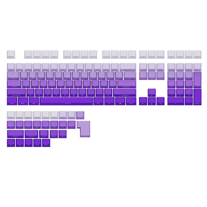 OEM height side-engraved 136-piece plastic key cap set for mechanical keyboards, 320x165x32mm, six colours