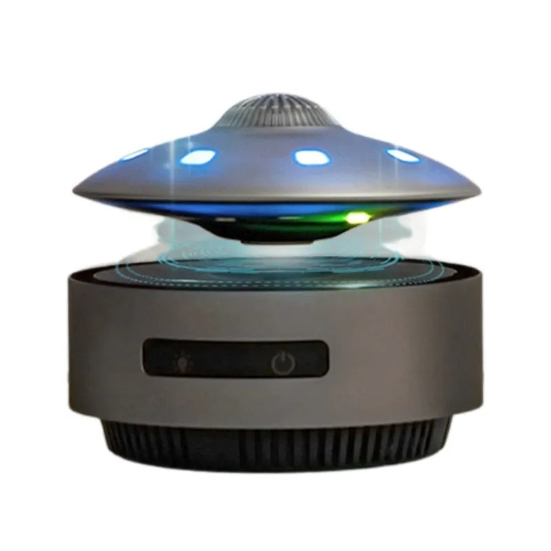 Magnetic levitation Bluetooth speaker floating above its base with automatic lifting function