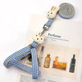 Small quick-release nylon dog harness in blue colour with anti-pull design