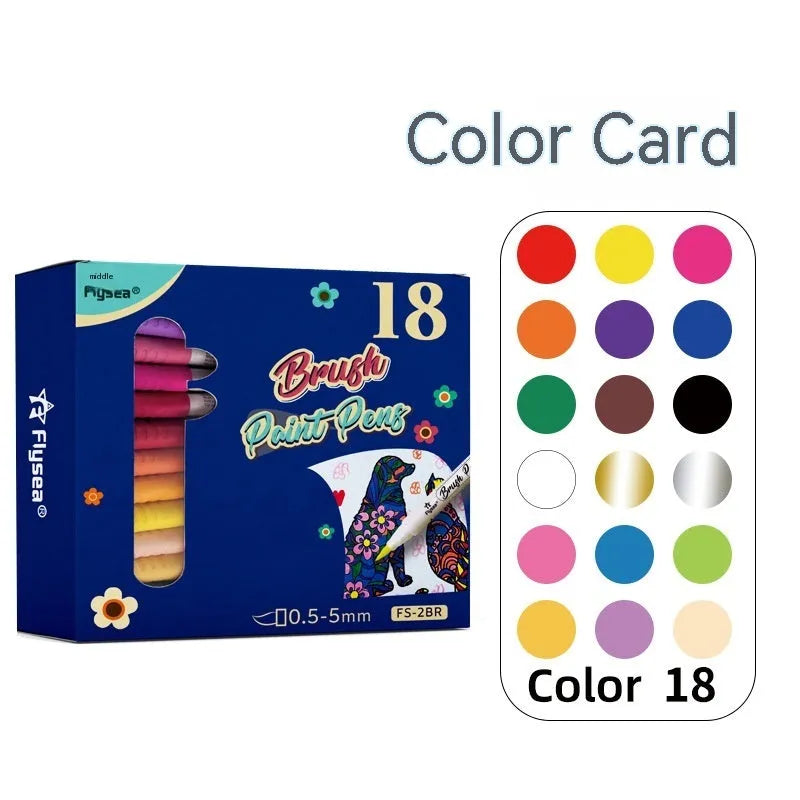 Set of soft head acrylic marker pens for hand lettering and graffiti artwork in multiple colour configurations