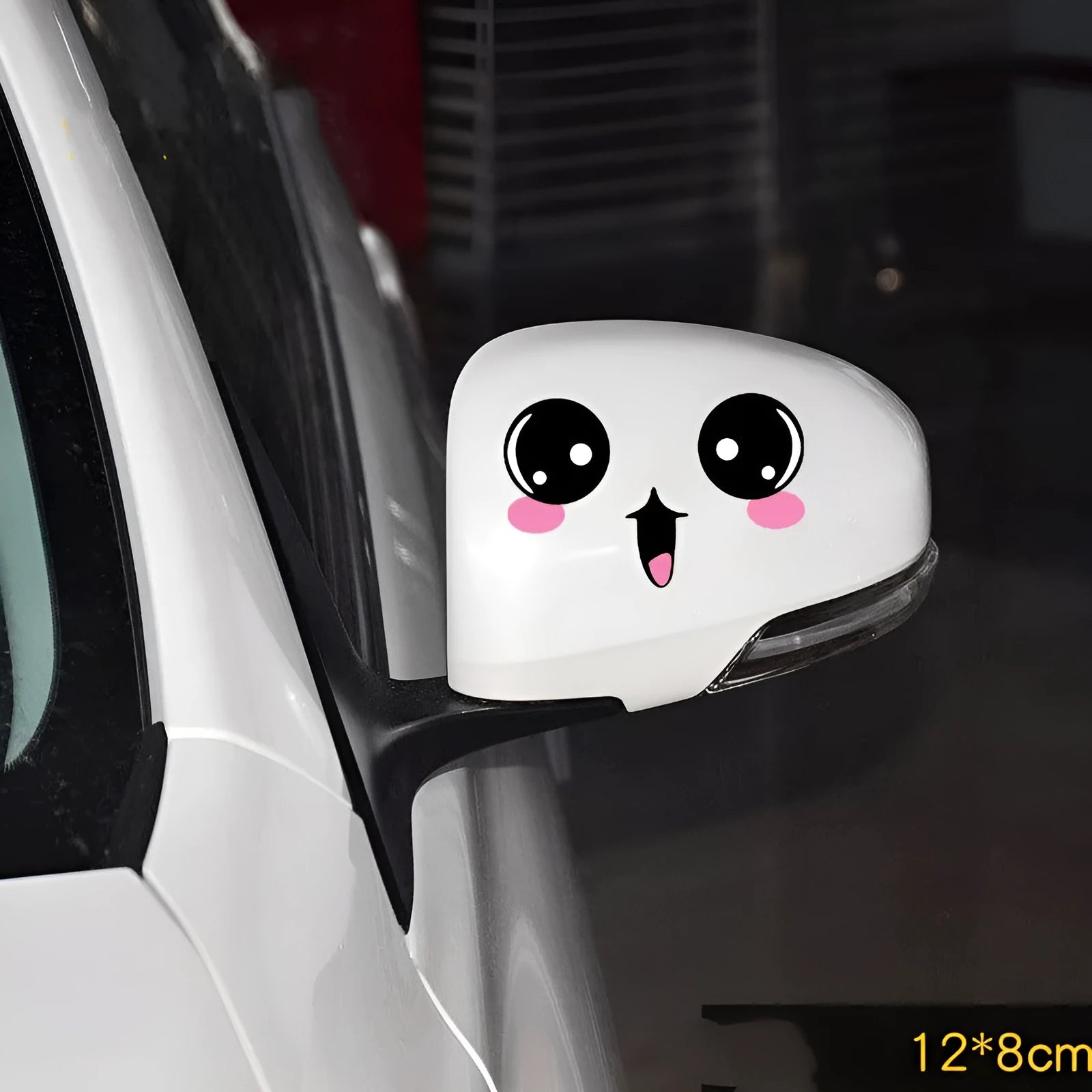 Reflective cartoon eye car stickers for rearview mirror decoration on electric vehicles