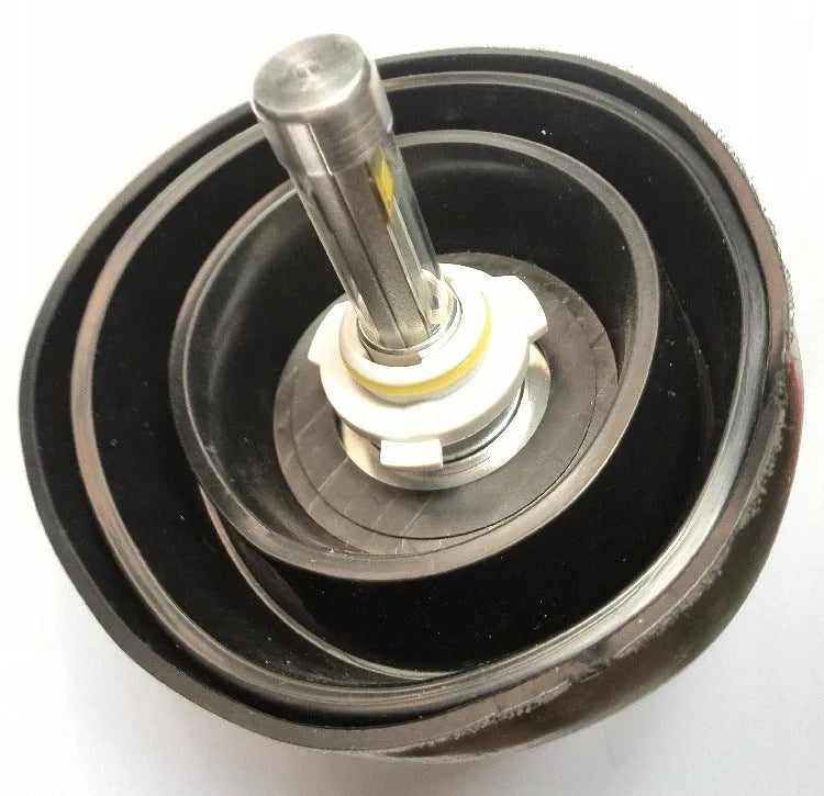 Silicone car headlight dust cover showing both closed type A and open type B designs for vehicle bulb protection