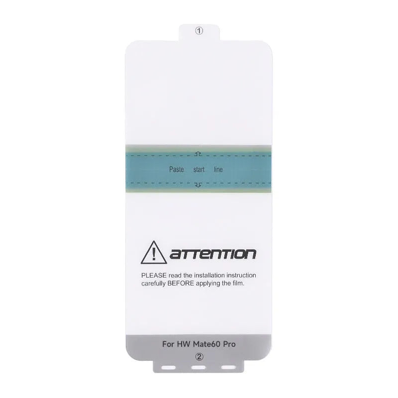 Huawei Mate 60 TPU soft screen protector film with anti-fingerprint and self-repair features, includes application tools.