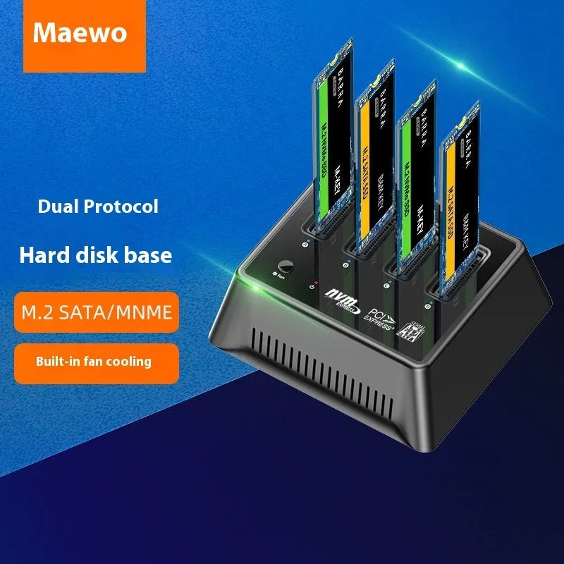 Aluminium M2 dual protocol SSD base enclosure measuring 90x78x34mm in K30174P2 colour