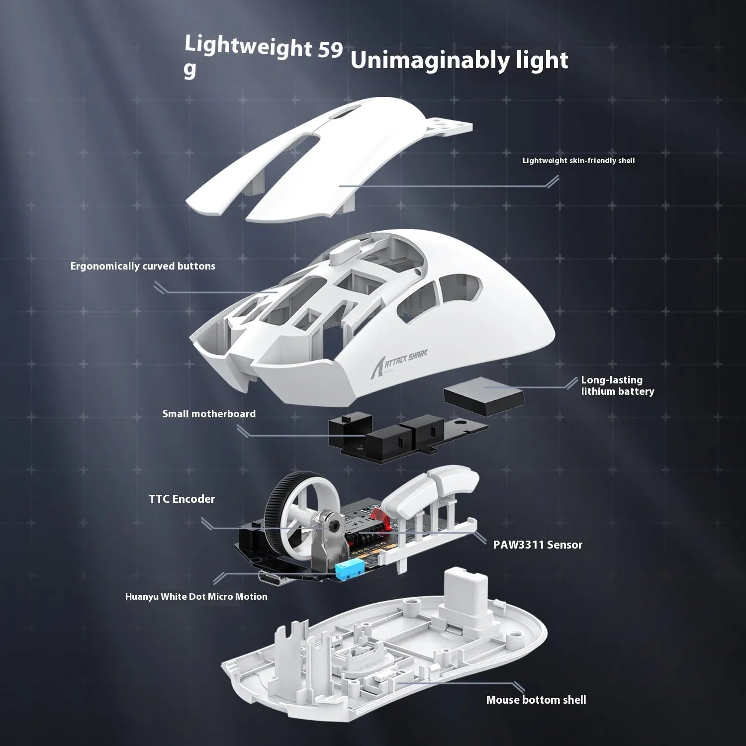 Black wireless mouse with three connection modes showing USB and Bluetooth interfaces