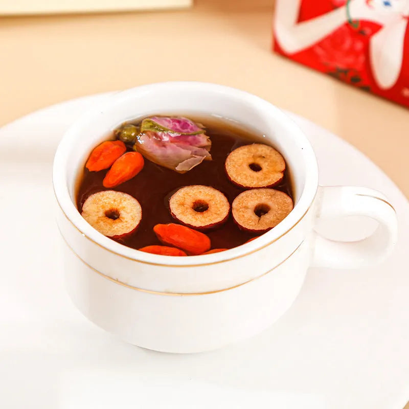 150g box of brown sugar ginger herbal tea with red dates, wolfberries and traditional Chinese ingredients