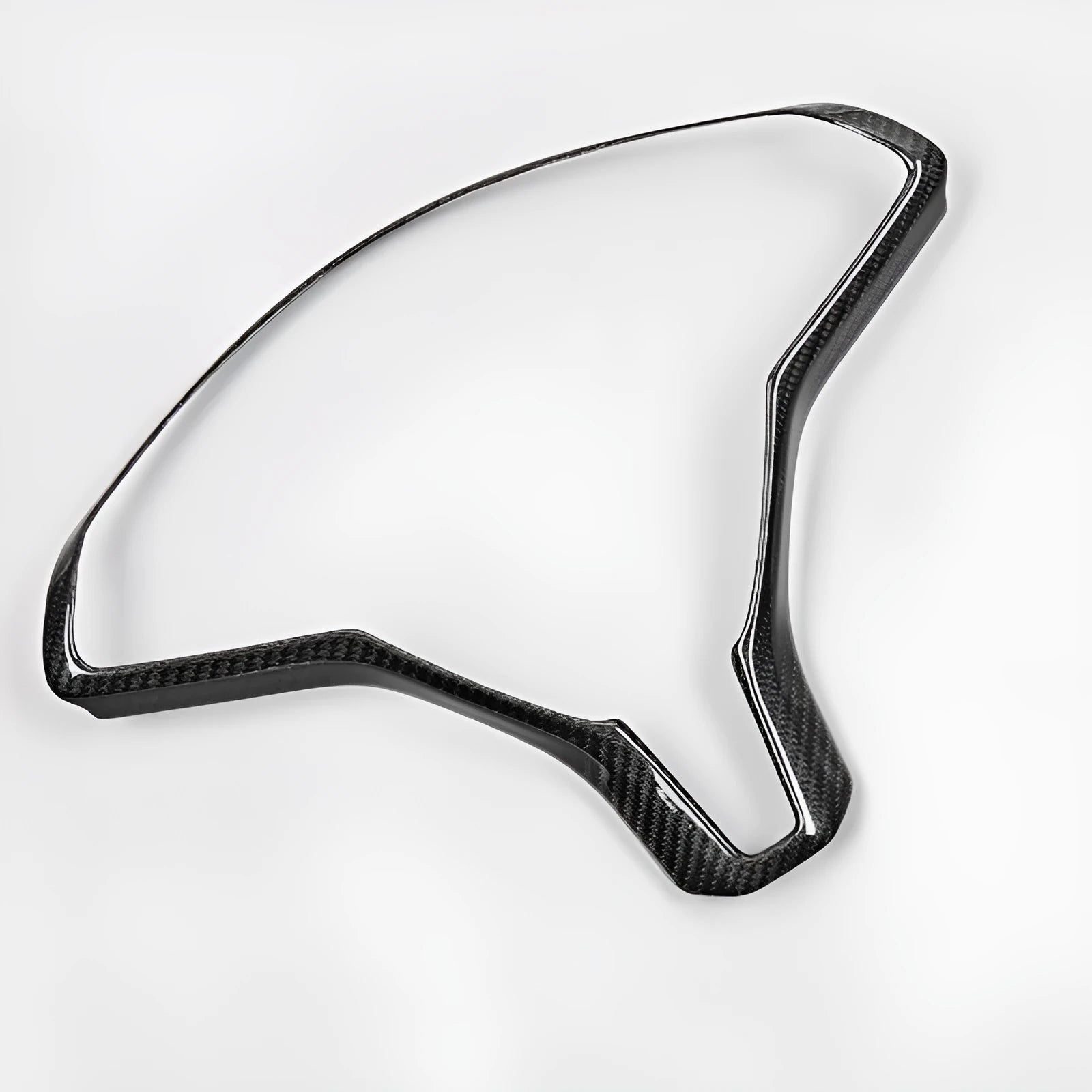 Tesla Model S steering wheel decorative frame with carbon fibre colour trim around buttons and controls