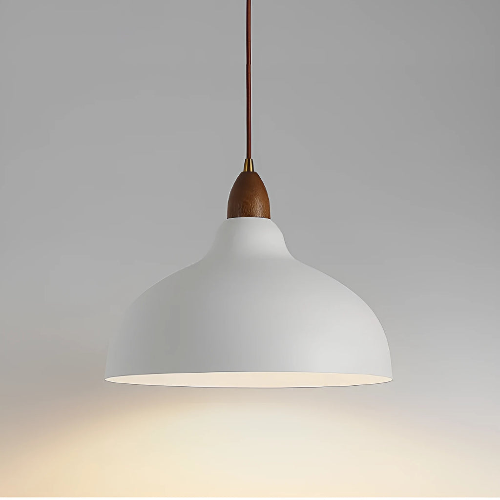 35cm Japanese style iron LED chandelier in black or white for bedroom and dining room, 220V ceiling light