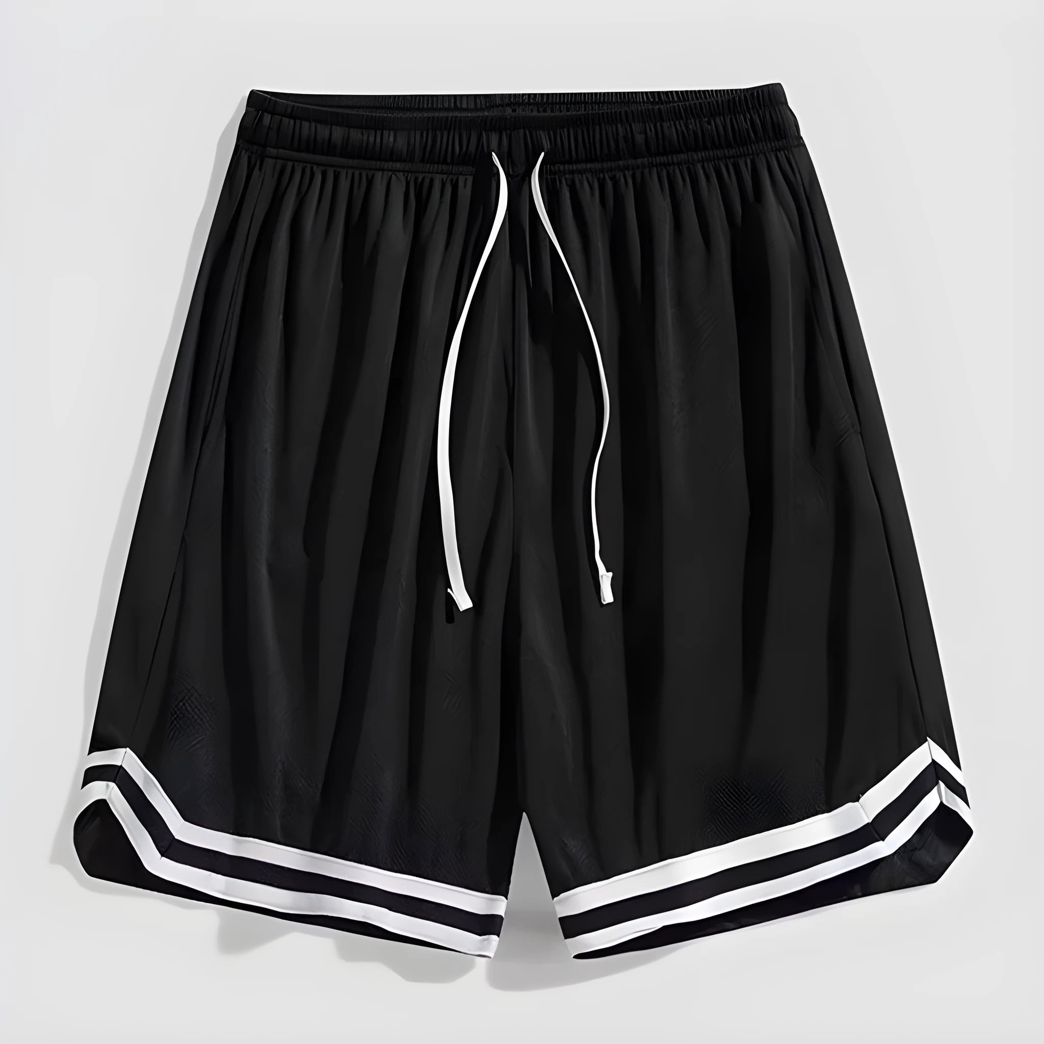 Men's gradient colour cropped trousers in loose casual fit on Asian sizing mannequin
