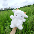 Soft plush cartoon lamb car tissue box holder for vehicle and home use.