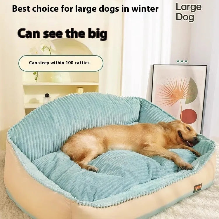 Morandi colour lazy sofa dog bed with removable washable cover for large dogs.