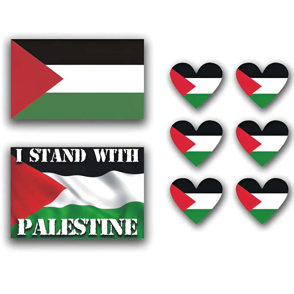 Palestinian flag car decal sticker made from PET vinyl on a car window.