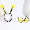 Children's yellow bee costume headband with matching glasses for party dress up