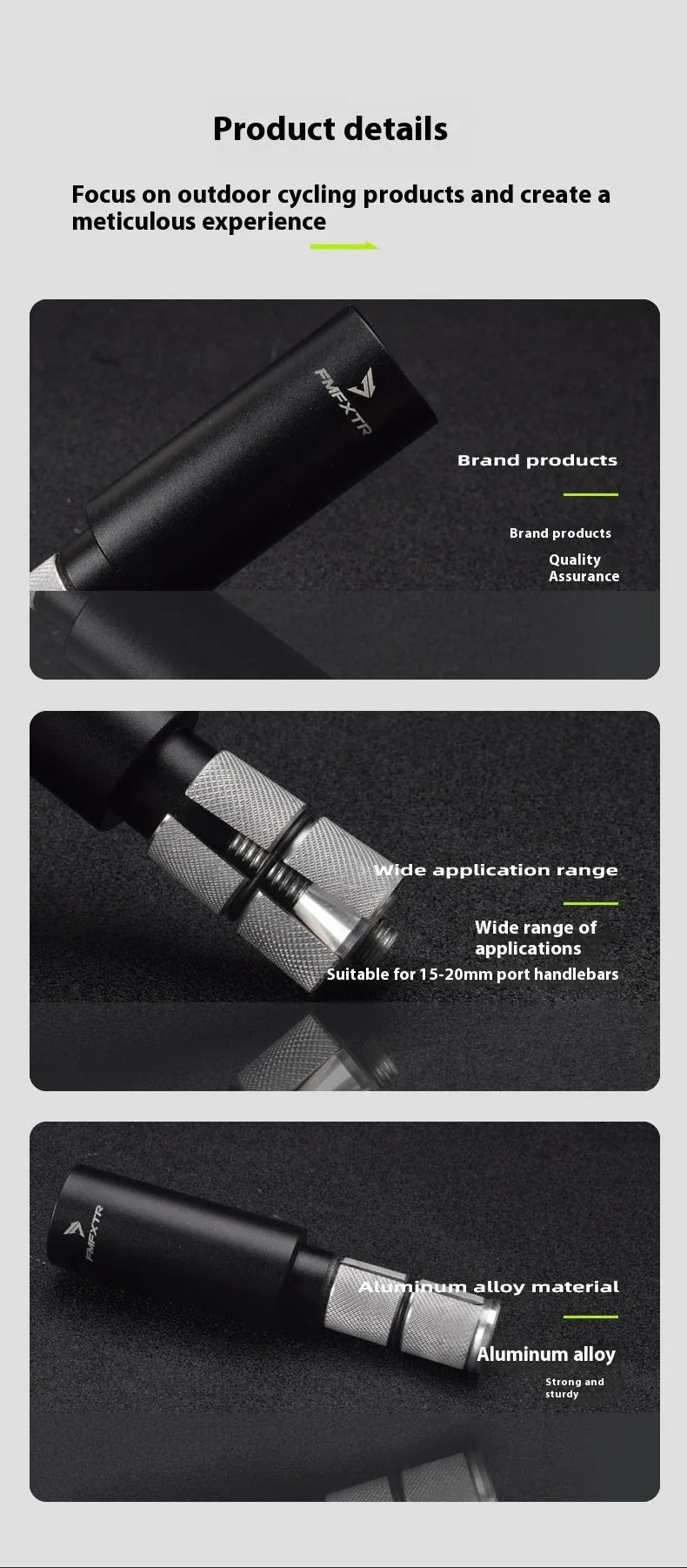 A pair of silver aluminium alloy bicycle handlebar extension rods for mountain bikes, showing folding design.