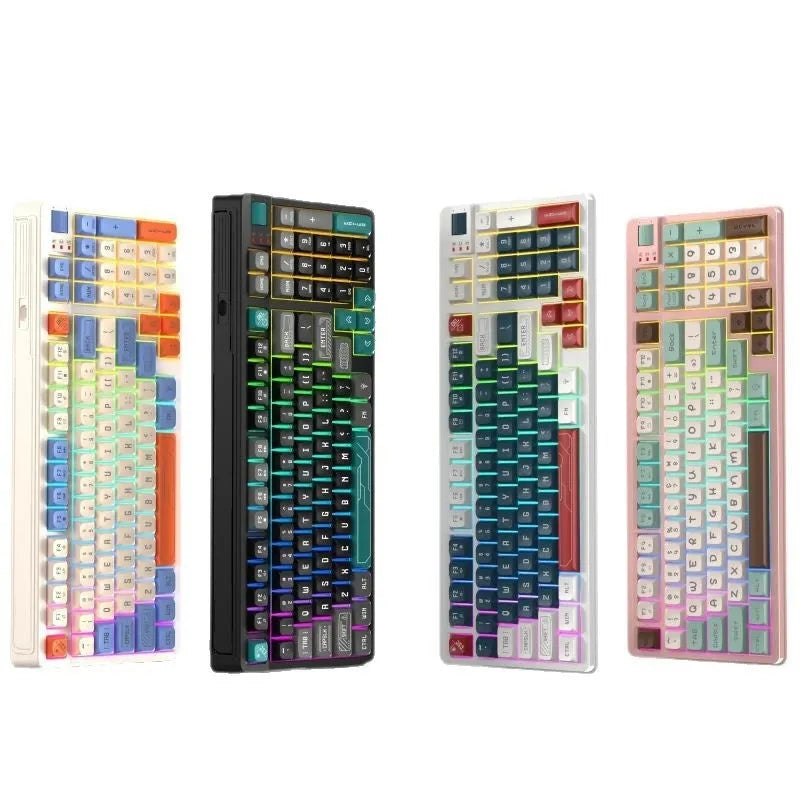 Plastic desktop keyboard with mechanical feel design in four colour options