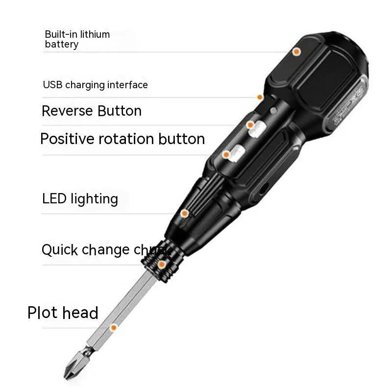 Alloy steel straight handle electric screwdriver with 36V rechargeable lithium battery