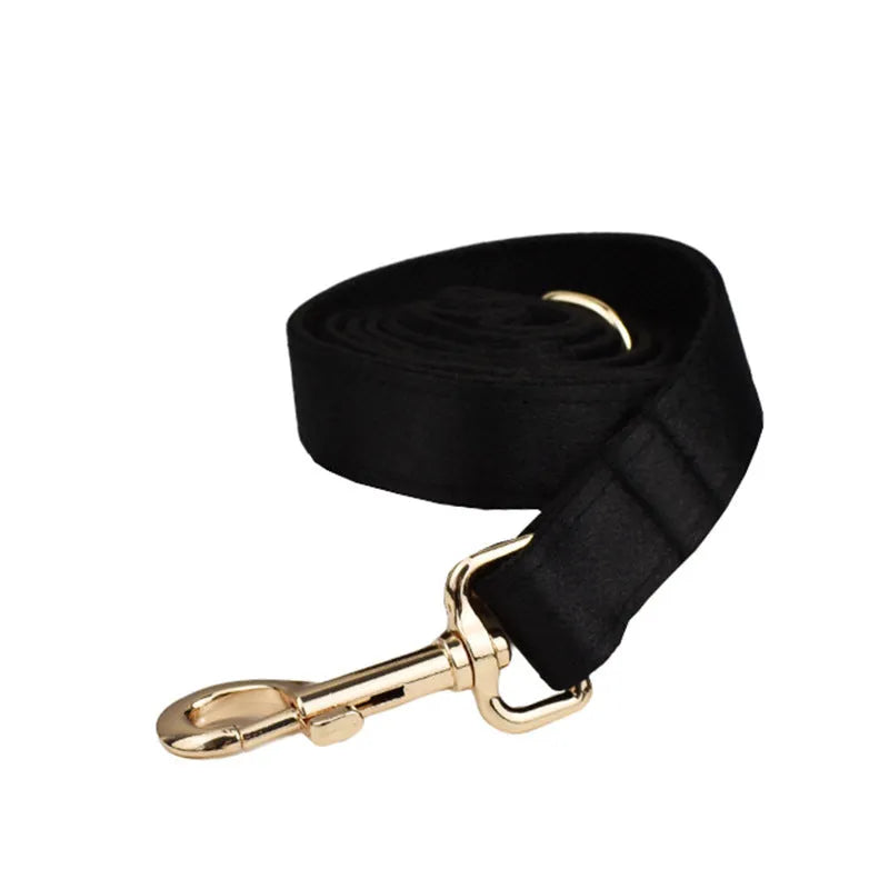 Cloth dog chest strap harness complete set with leash, bow accessory, and matching vest