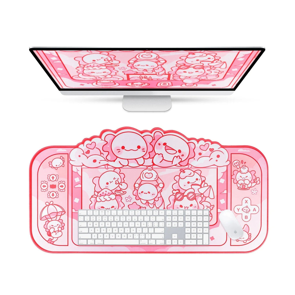 Hexagonal dragon crane machine anime cartoon large mouse pad 75x40cm with wrist support