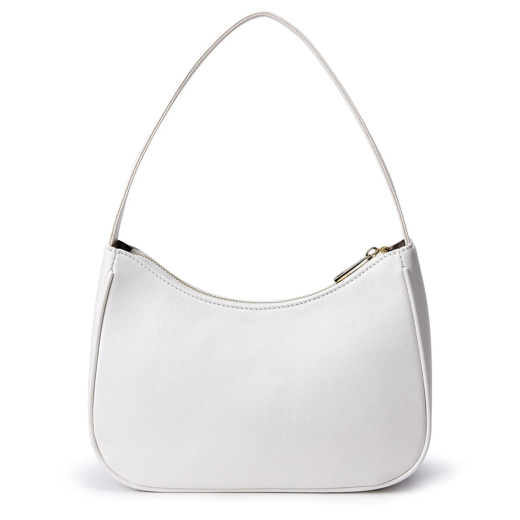 Apricot coloured retro waterproof shoulder bag with adjustable strap made from PU material