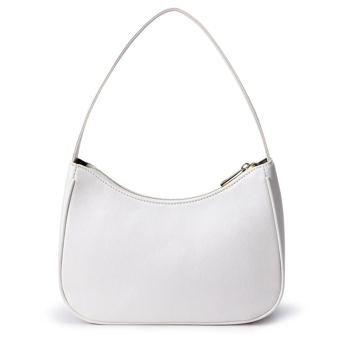 Apricot coloured retro waterproof shoulder bag with adjustable strap made from PU material