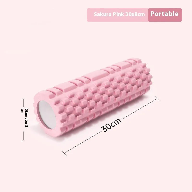 EVA foam roller for fitness in black colour with 30cm length