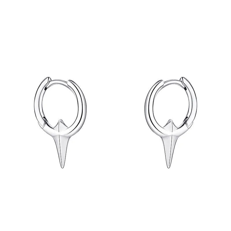 Geometric star-shaped clip-on earrings for women with copper white gold plating in platinum colour