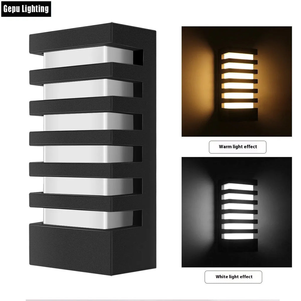 Modern minimalist outdoor wall lamp with aluminium alloy shell showing five-layer design configuration