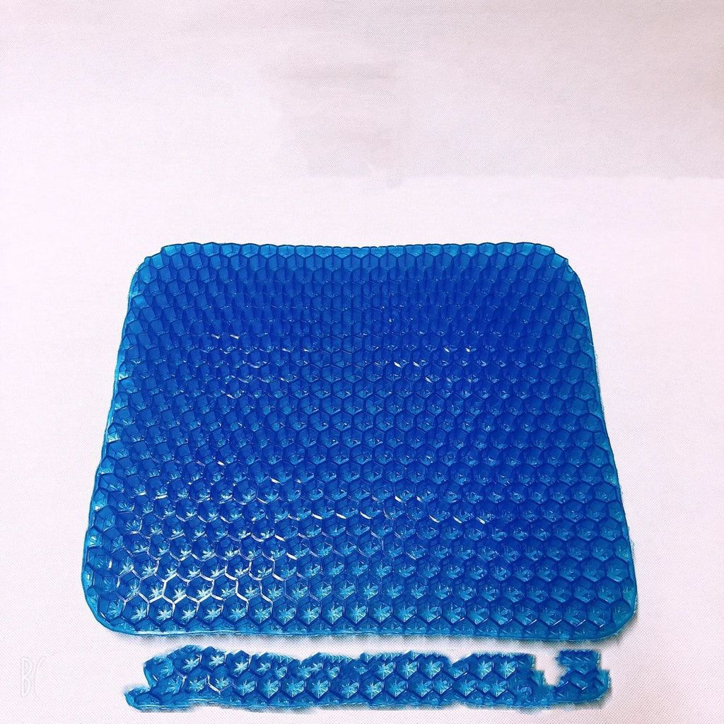 Gel seat cushion with honeycomb pattern and removable cover for pressure relief
