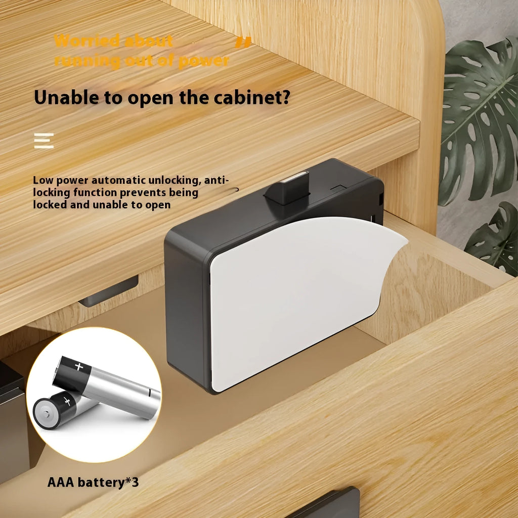 F079 punch-free electronic drawer lock with key, removable card installation
