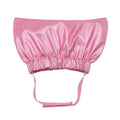 Silver pink gold waterproof adjustable shower cap for dogs and cats on a non-woven fabric.