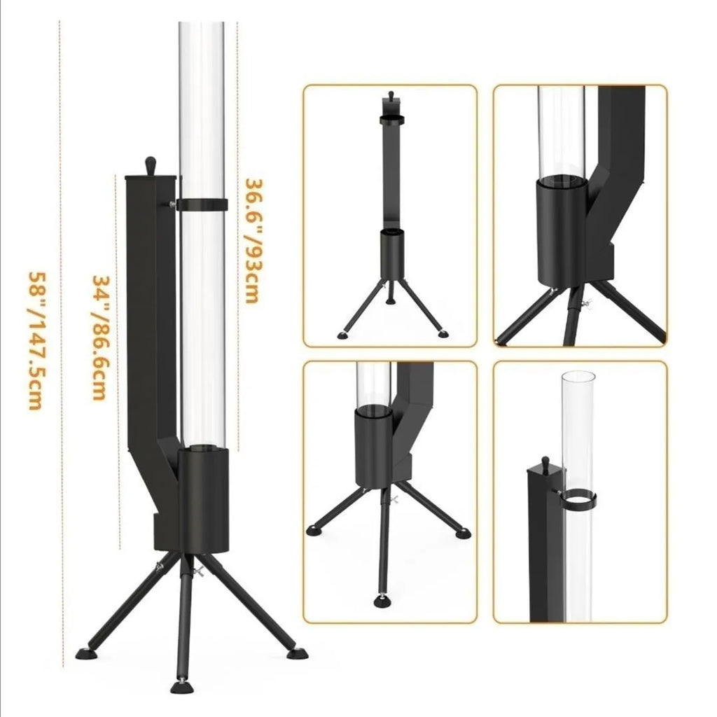 Vertical iron wood burning rocket furnace stove for courtyard and household heating