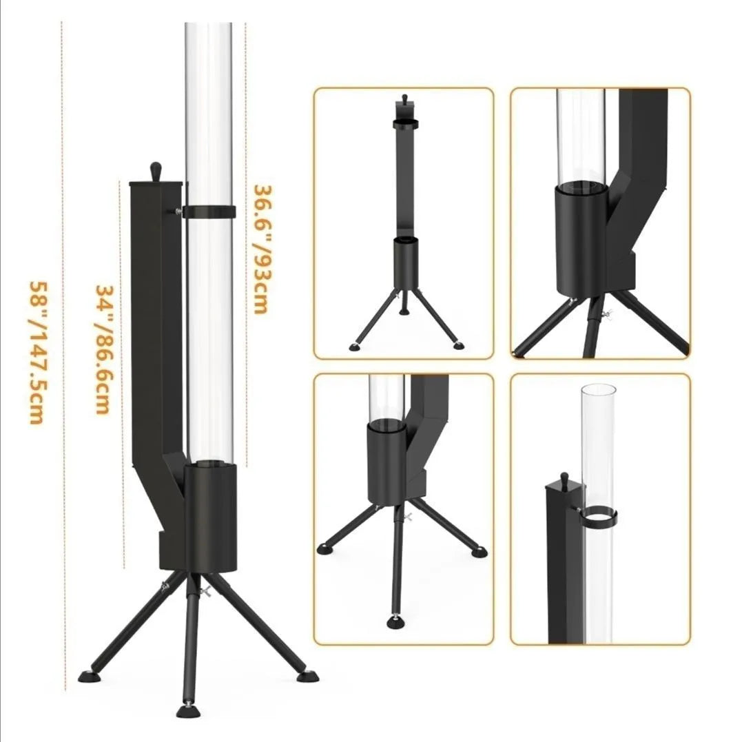 Vertical iron wood burning rocket furnace stove for courtyard and household heating