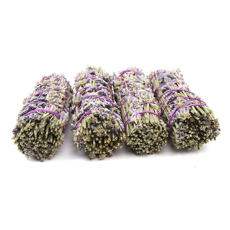 A single 4-inch long natural dried flower aromatherapy stick with lavender scent.