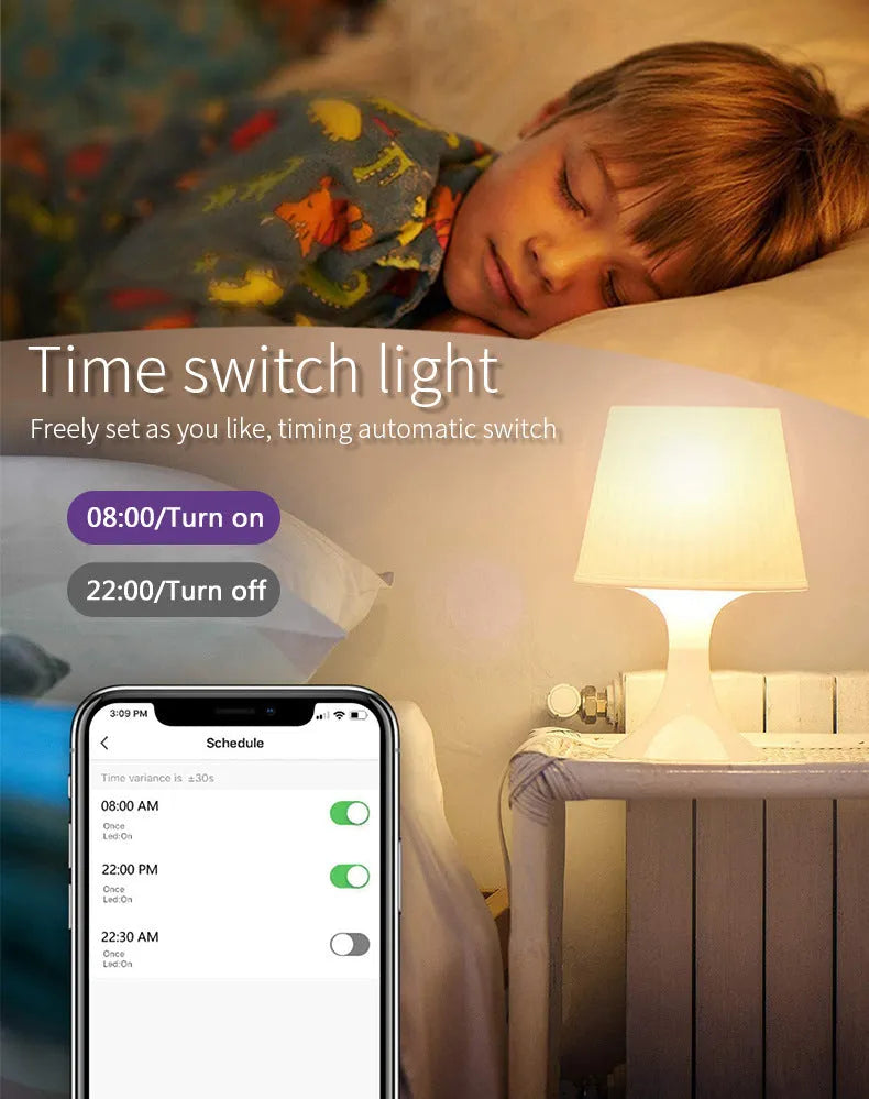 Smart RGBCCT colour-changing GU10 LED spotlight bulb with standard two-pin base.