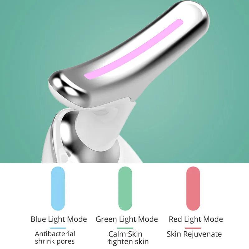 EMS thermal neck massager device with LED lights for skin tightening and wrinkle reduction