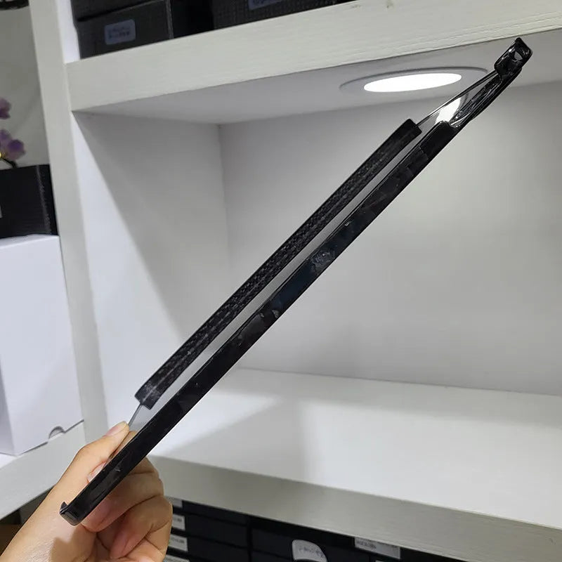 Genuine carbon fibre flat hard protective case for iPad Pro 11 inch in a textured finish.