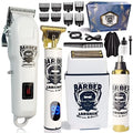 Rechargeable hair clipper set with stainless steel cutter head and USB charging port in 4 in 1 suit packaging