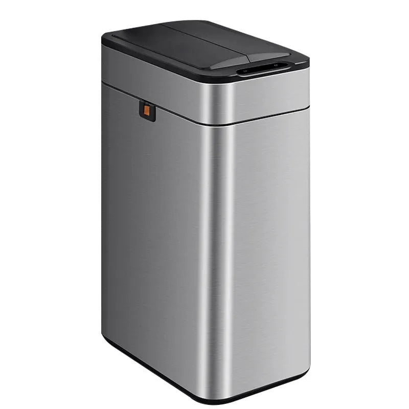 Stainless steel smart trash can with induction opening and square design